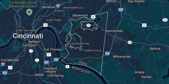 Cincinnati service area map